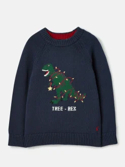 The Cracking Knit Navy Blue Festive Knitted Jumper<Joules Sale