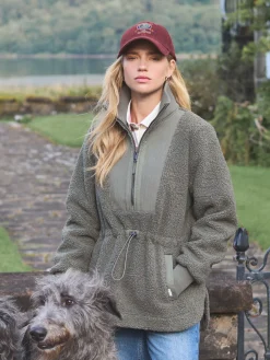 Thurleston Khaki Green Borg Fleece<Joules Clearance