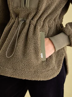 Thurleston Khaki Green Borg Fleece<Joules Clearance