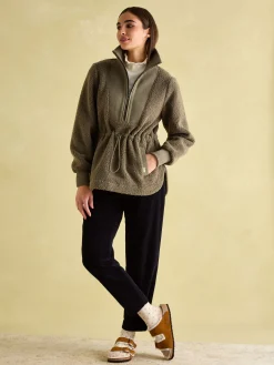 Thurleston Khaki Green Borg Fleece<Joules Clearance