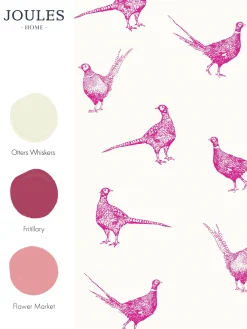 Truly Pink Flirty Pheasants 10M Wallpaper<Joules New