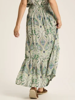 Verity Blue & Green Tiered Skirt<Joules Online