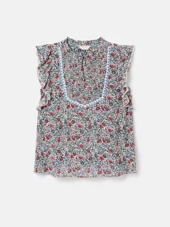 Verity Frill Shoulder Sleeveless Blouse<Joules New