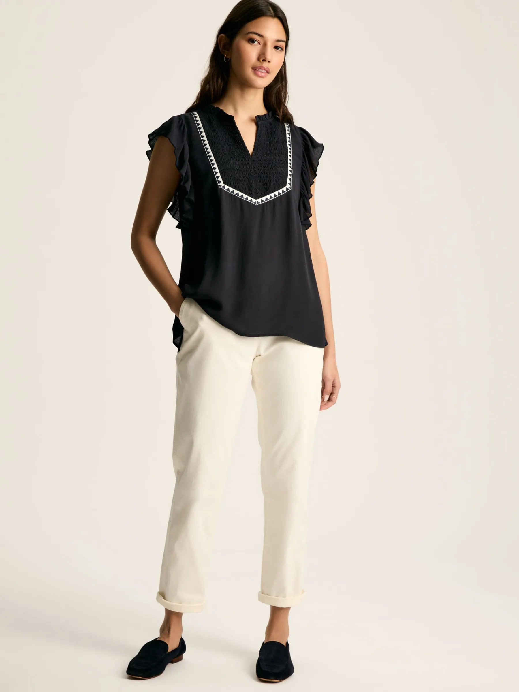 Verity Frill Shoulder Sleeveless Blouse<Joules Sale