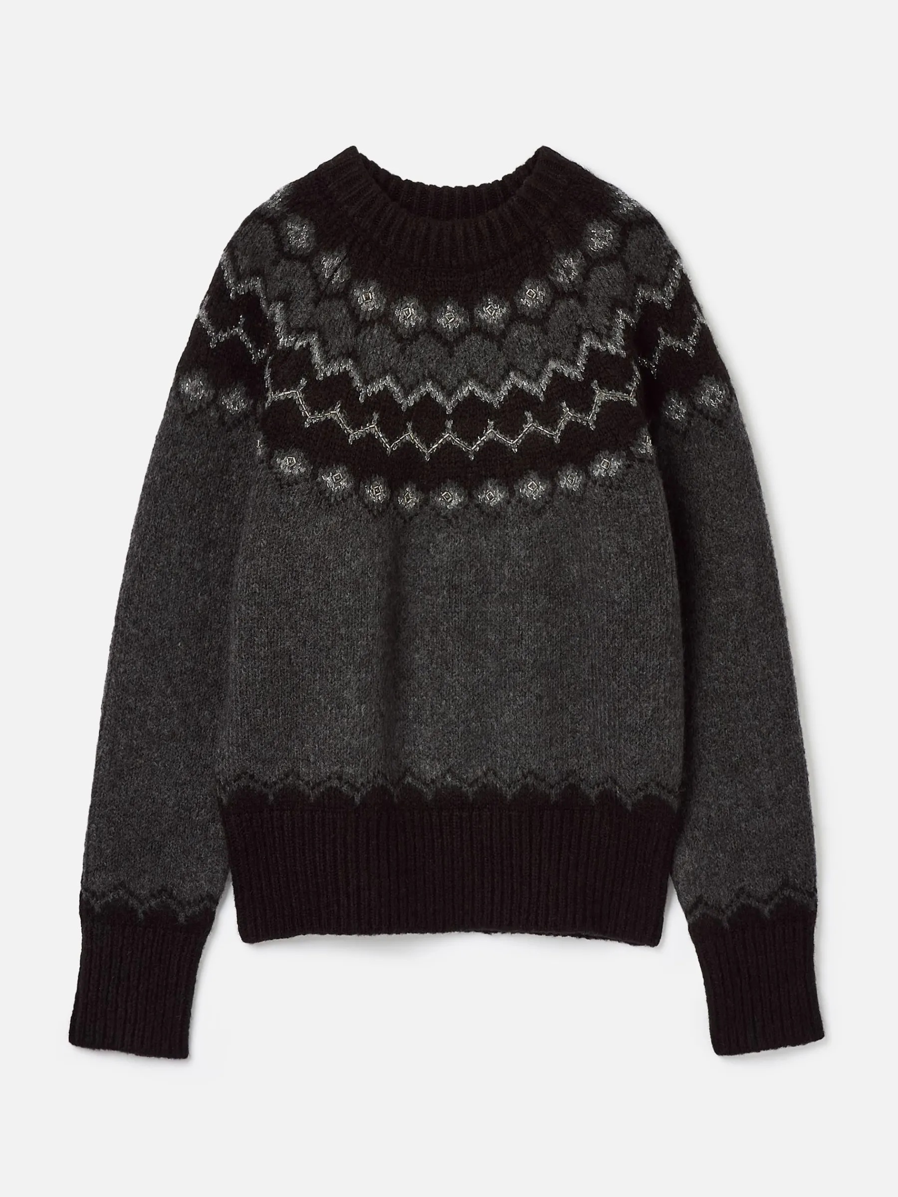 Victoria Charcoal Grey Fair Isle Jumper<Joules New