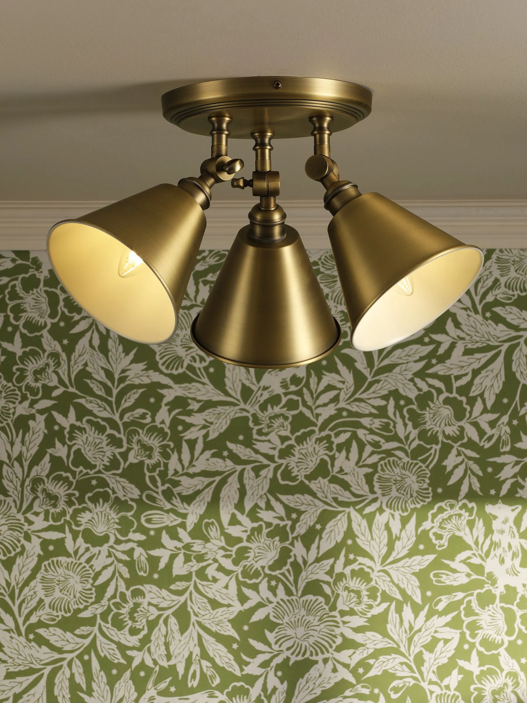 Wollaton Three Way Brass Ceiling Light<Joules Discount