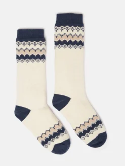 Women's Chalet Fair Isle Fleece Lined Socks (size 4-8)<Joules Hot