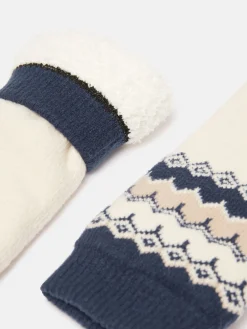 Women's Chalet Fair Isle Fleece Lined Socks (size 4-8)<Joules Hot