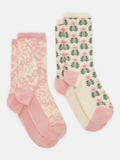 Women's Everyday Multi Blush 2 Pack Socks (size 4-8)<Joules New