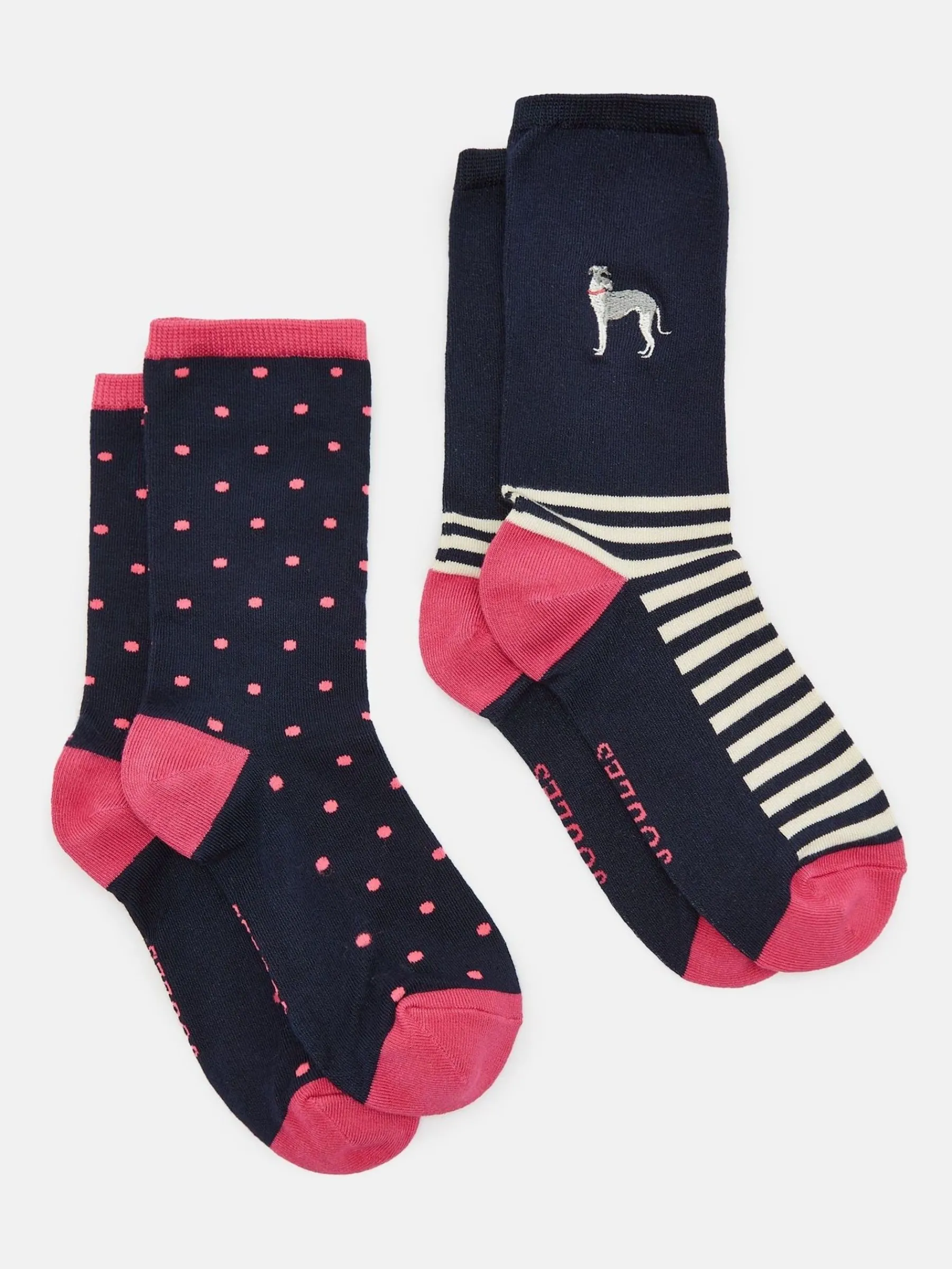 Women's Everyday 2 Pack Socks (size 4-8)<Joules Sale
