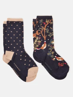 Women's Everyday 2 Pack Socks (size 4-8)<Joules Best