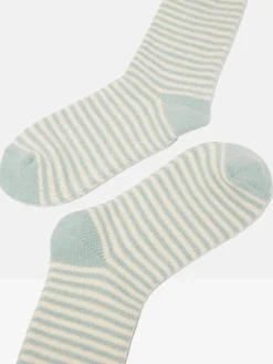Women's Toasty Mint Green Cosy Striped Socks (size 4-8)<Joules Sale